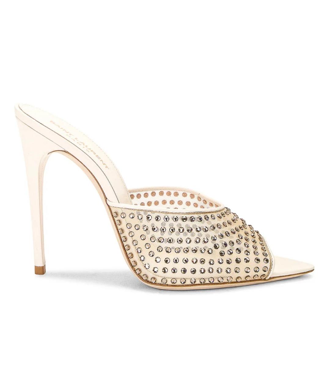 SAINT LAURENT Белые мюли, фото 10