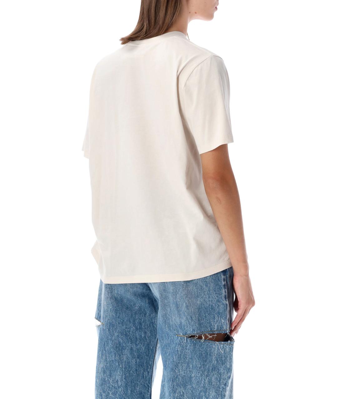MM6 MAISON MARGIELA Бежевая хлопковая футболка, фото 2