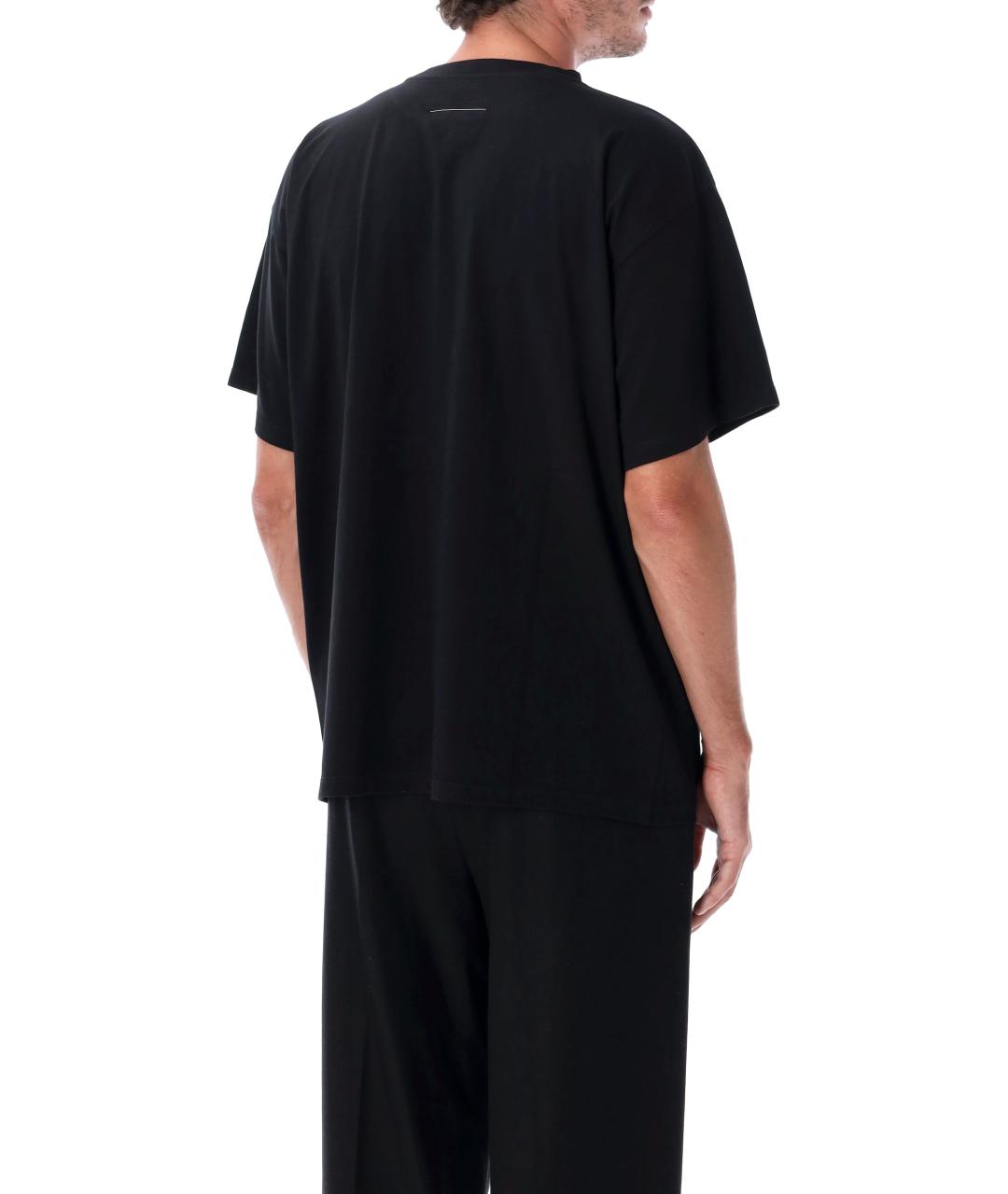 MM6 MAISON MARGIELA Черная хлопковая футболка, фото 2