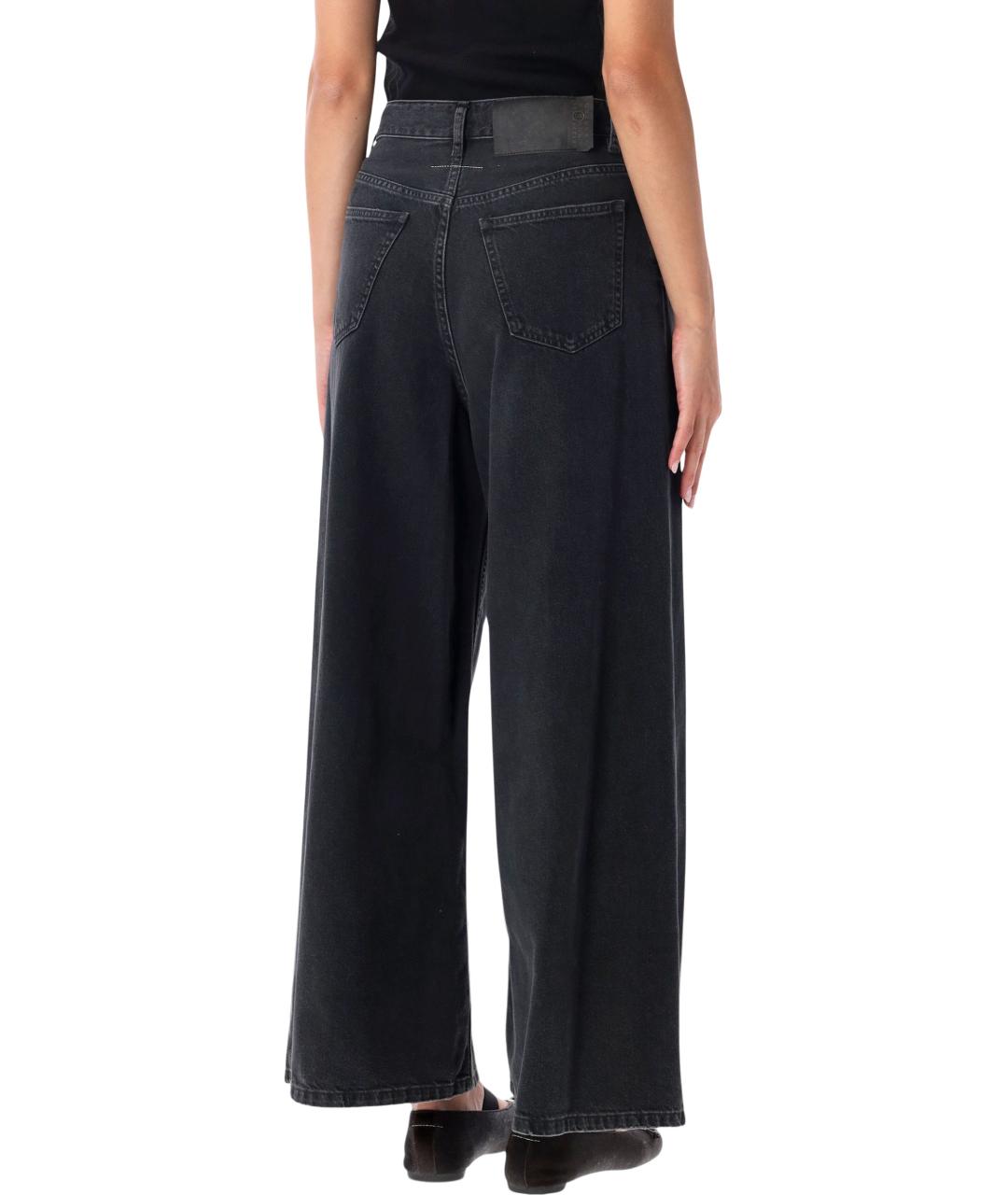 MM6 MAISON MARGIELA Черные хлопковые прямые джинсы, фото 2