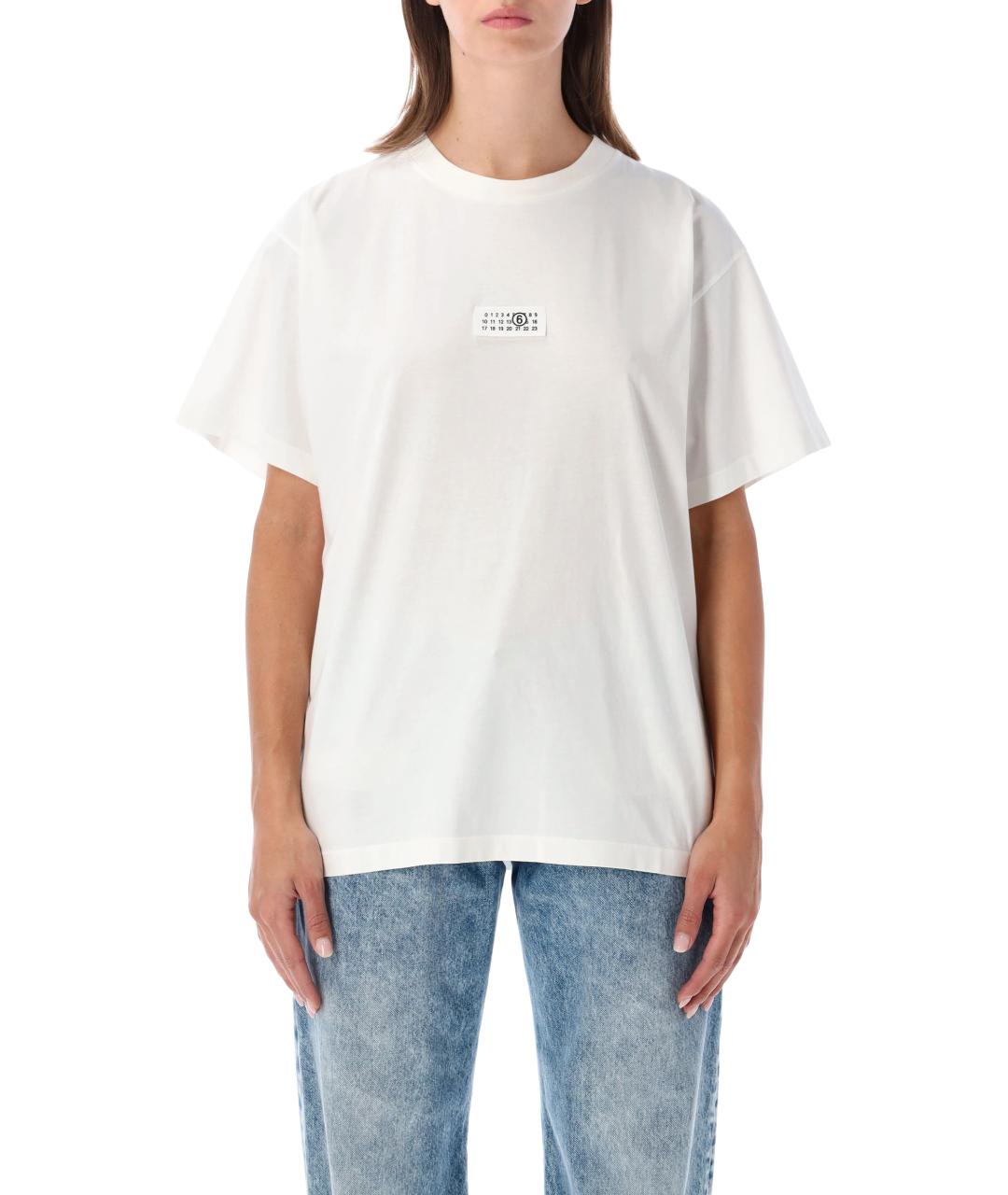 MM6 MAISON MARGIELA Белая хлопковая футболка, фото 1