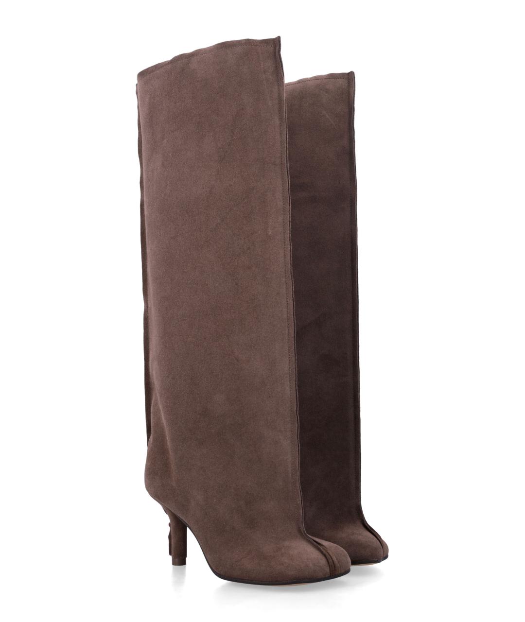 MM6 MAISON MARGIELA Коричневые замшевые сапоги, фото 2