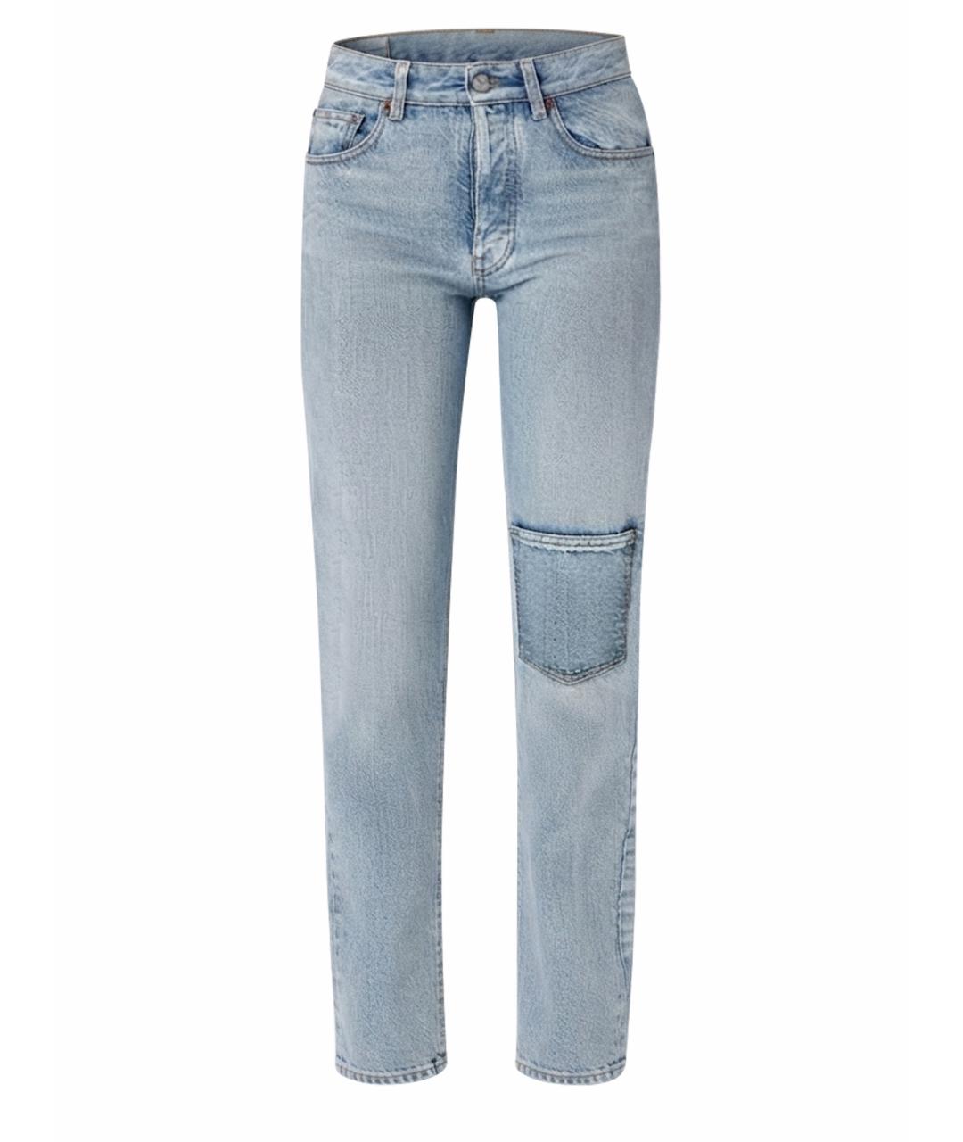 MM6 MAISON MARGIELA Голубые хлопковые джинсы слим, фото 1
