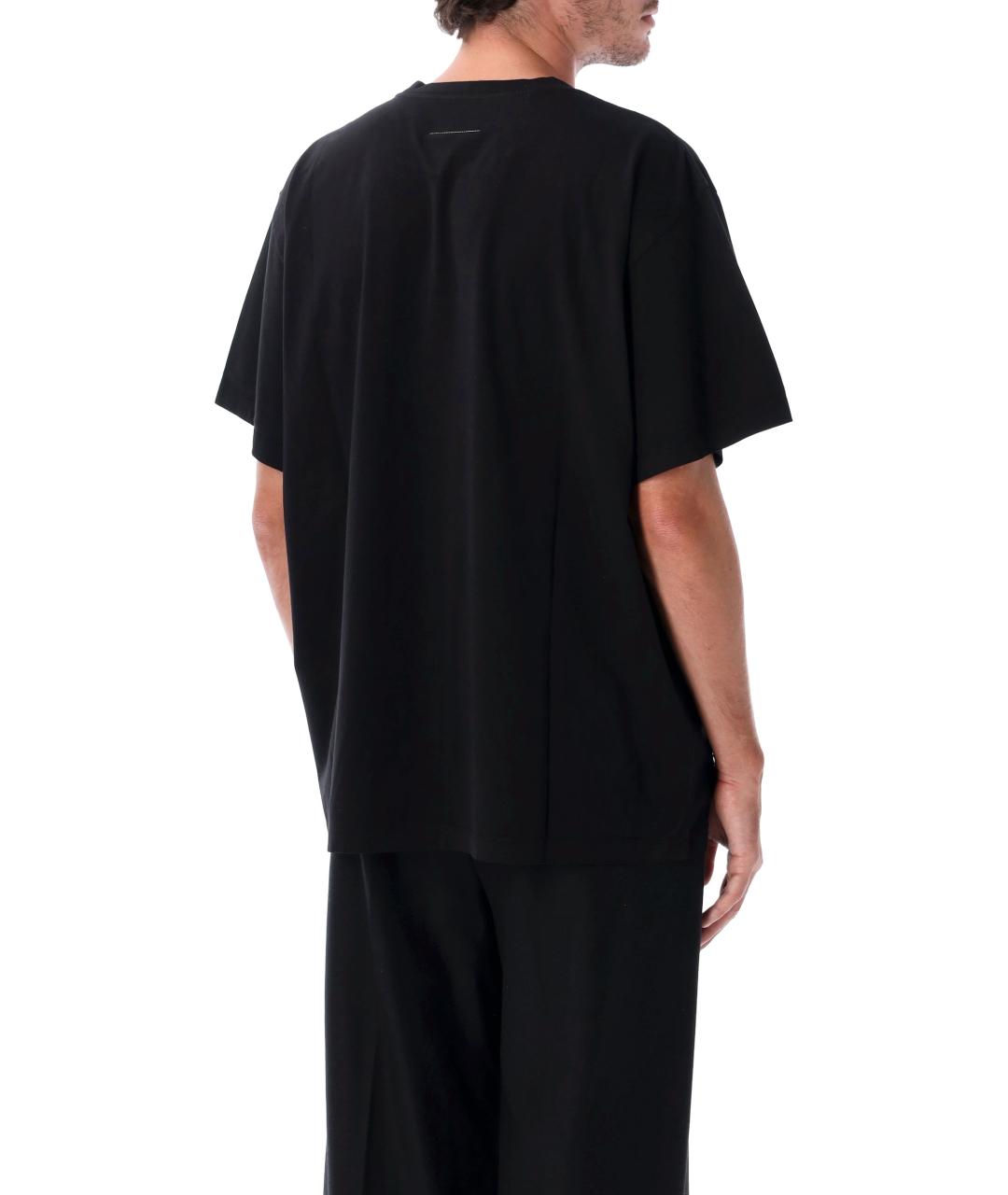 MM6 MAISON MARGIELA Черная хлопковая футболка, фото 2