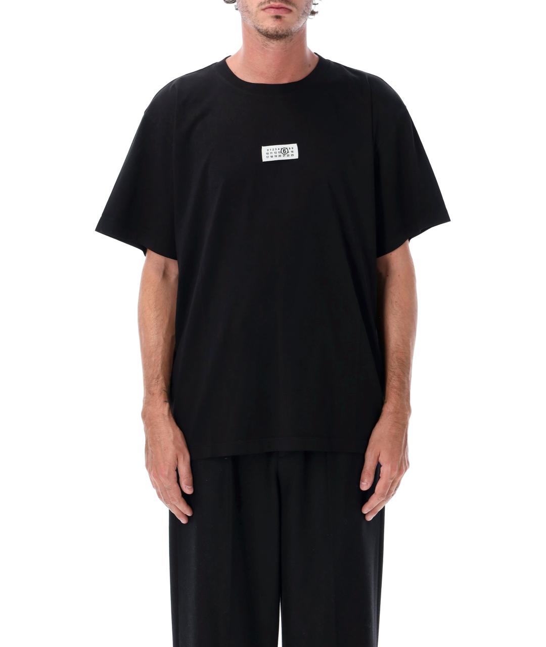 MM6 MAISON MARGIELA Черная хлопковая футболка, фото 1