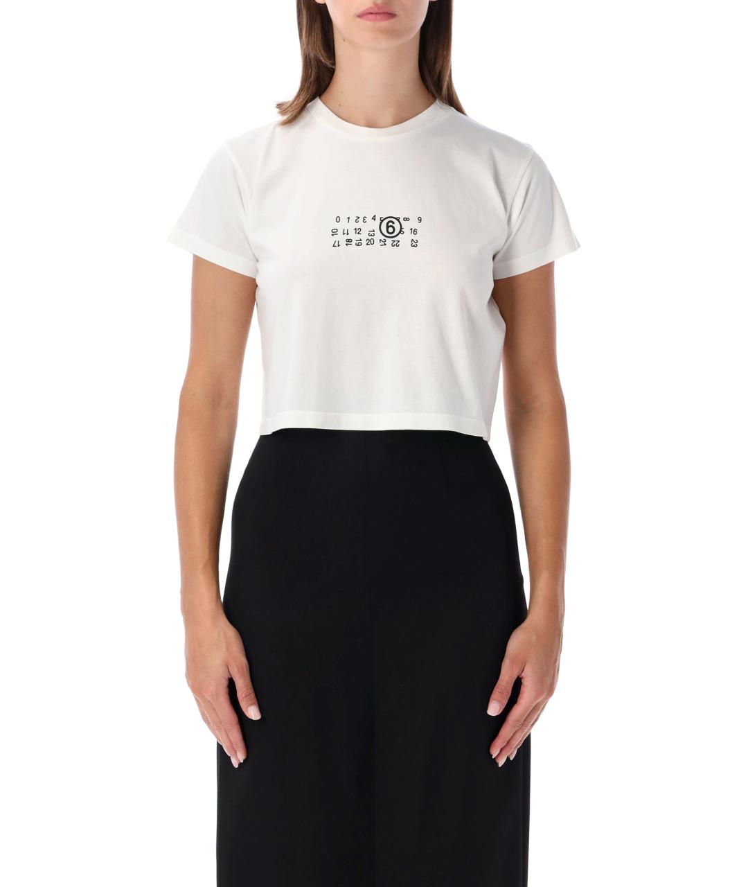 MM6 MAISON MARGIELA Белая хлопковая футболка, фото 1