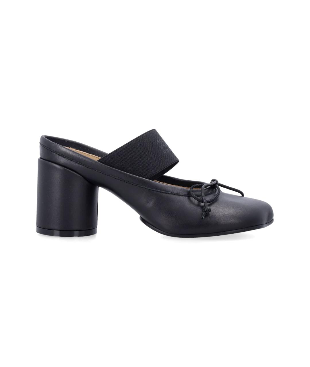 MM6 MAISON MARGIELA Черные кожаные мюли, фото 1