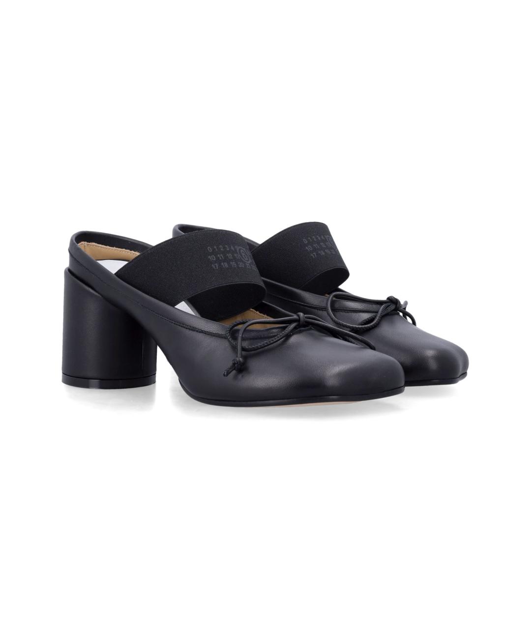 MM6 MAISON MARGIELA Черные кожаные мюли, фото 2