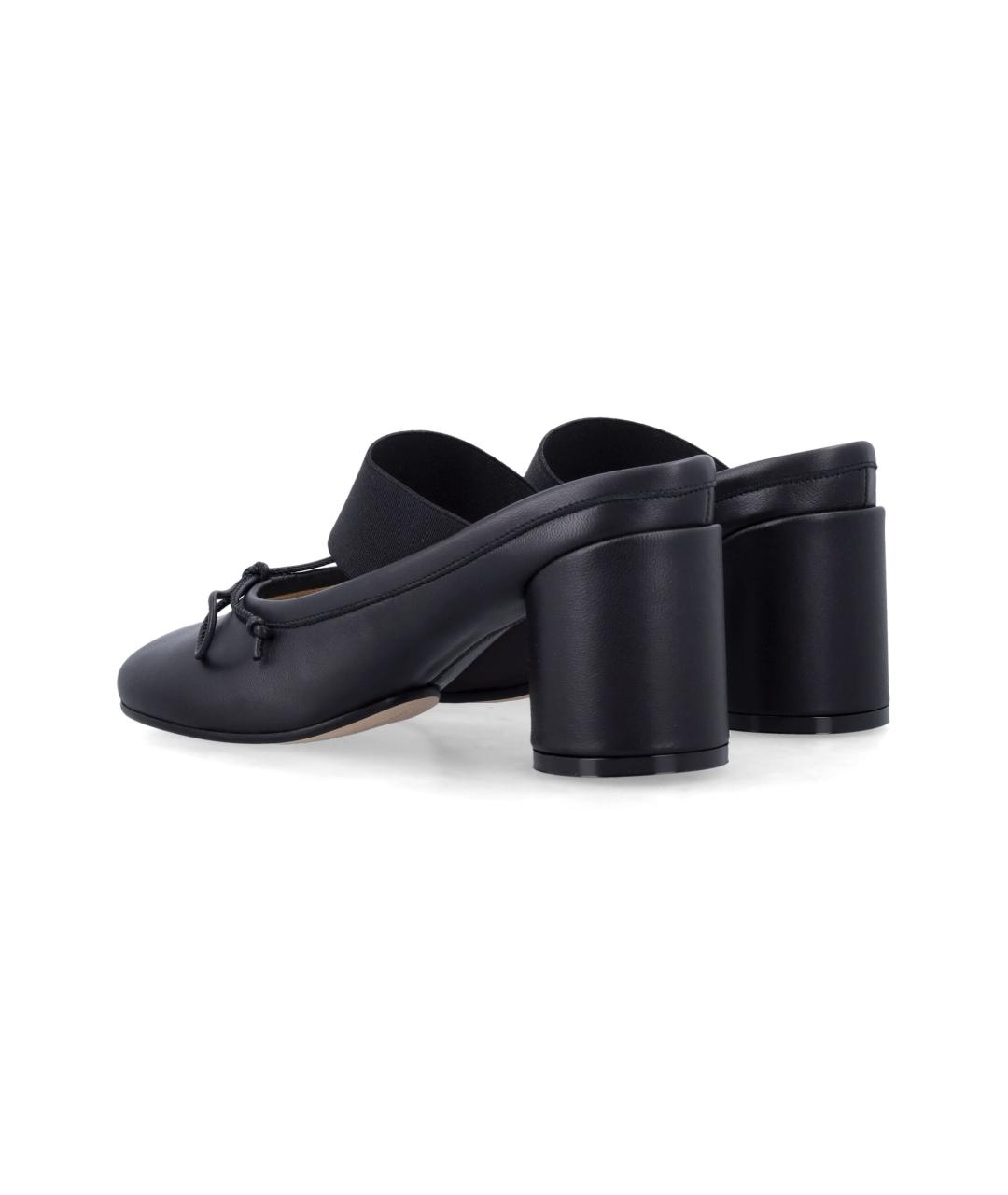 MM6 MAISON MARGIELA Черные кожаные мюли, фото 3