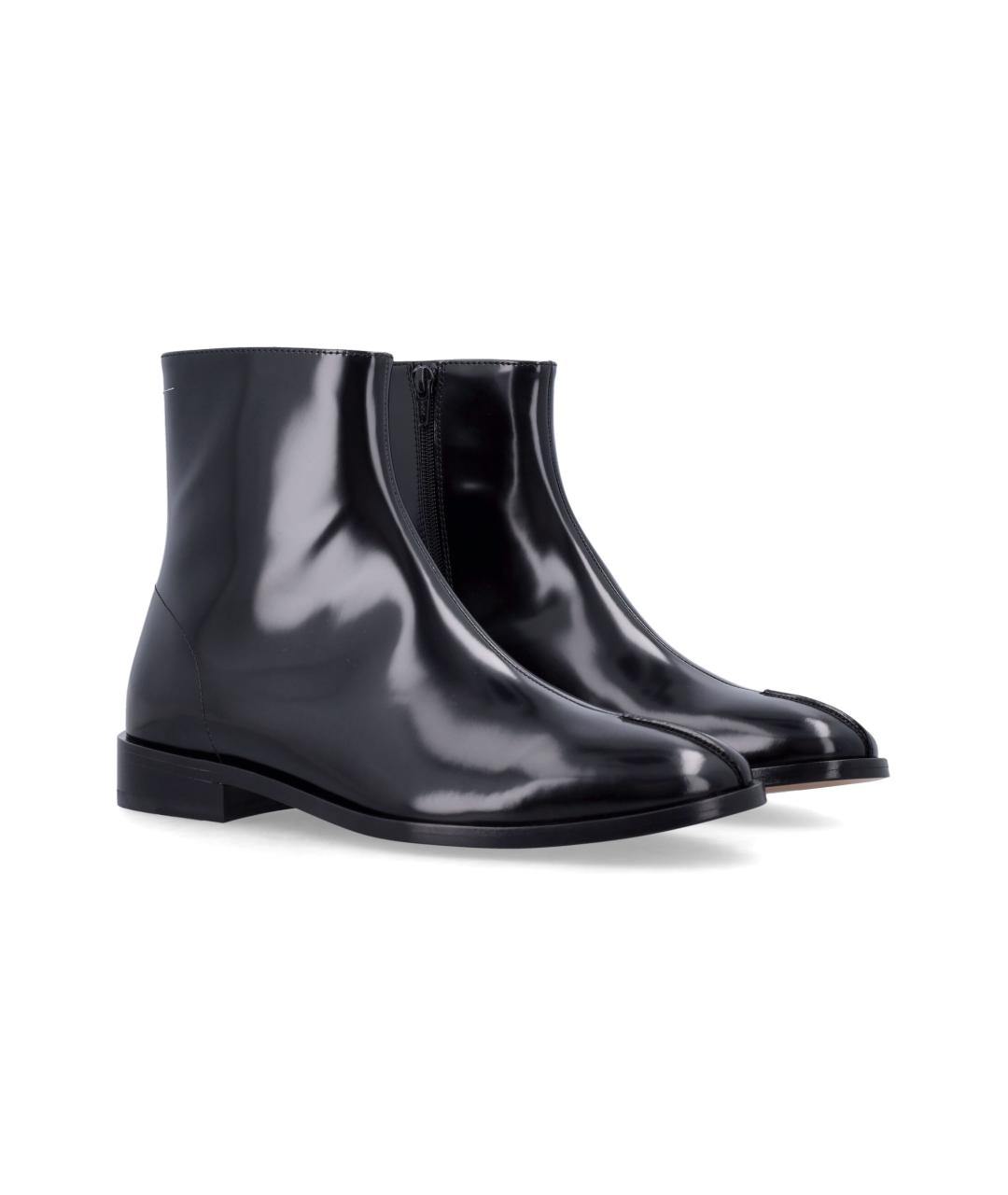 MM6 MAISON MARGIELA Черные кожаные высокие ботинки, фото 2