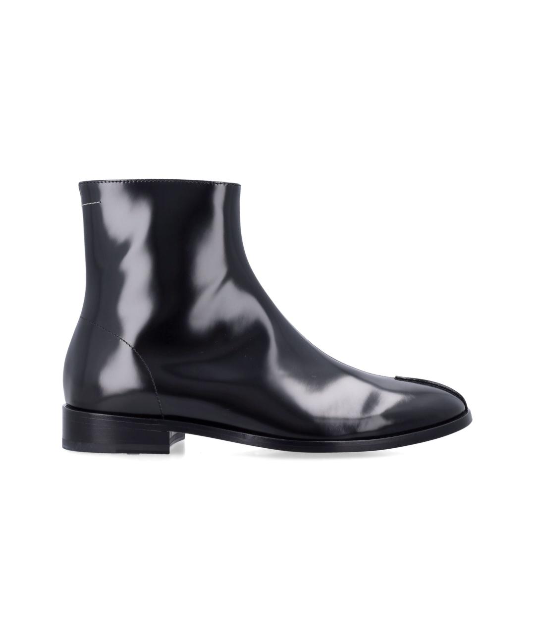 MM6 MAISON MARGIELA Черные кожаные высокие ботинки, фото 4