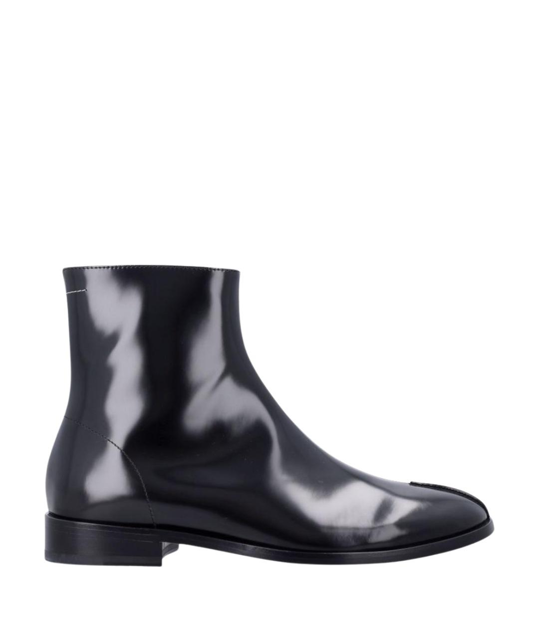 MM6 MAISON MARGIELA Черные кожаные высокие ботинки, фото 1