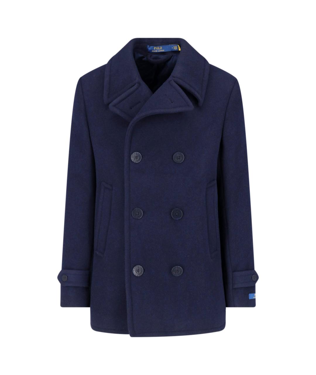 POLO RALPH LAUREN Синее шерстяное пальто, фото 1
