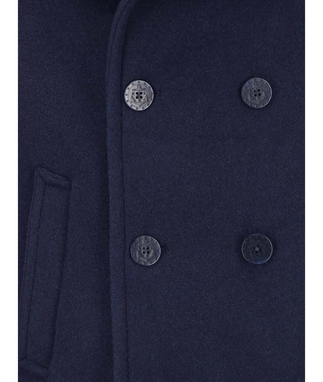 POLO RALPH LAUREN Синее шерстяное пальто, фото 4