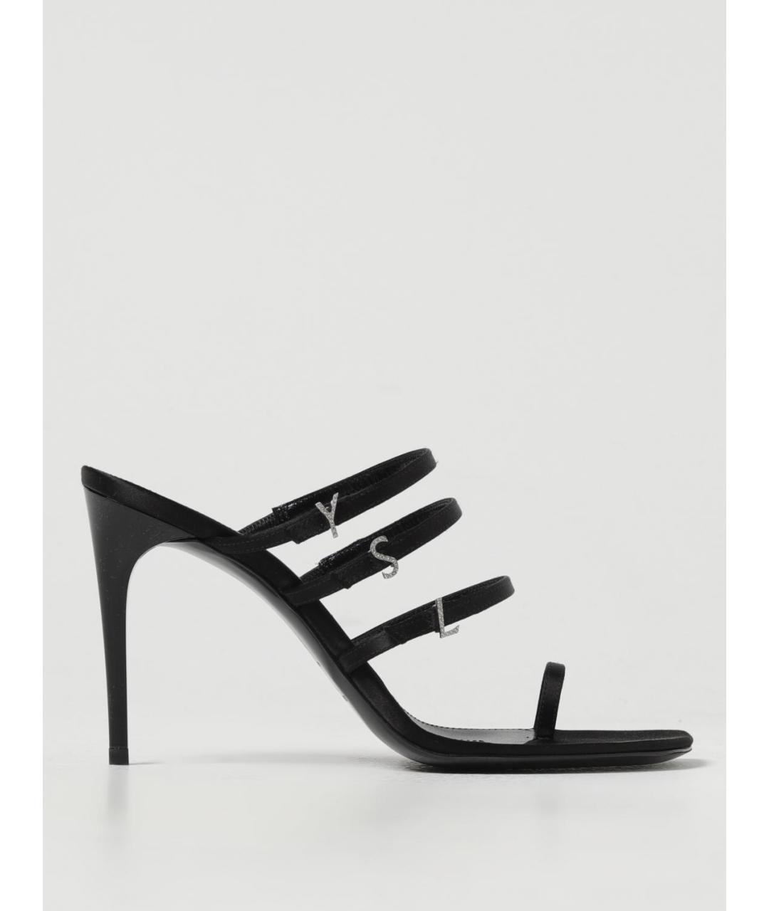 SAINT LAURENT Черные текстильные мюли, фото 6