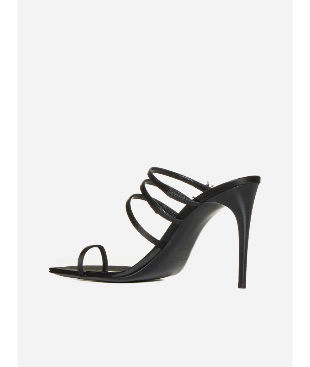 SAINT LAURENT Черные текстильные мюли, фото 5