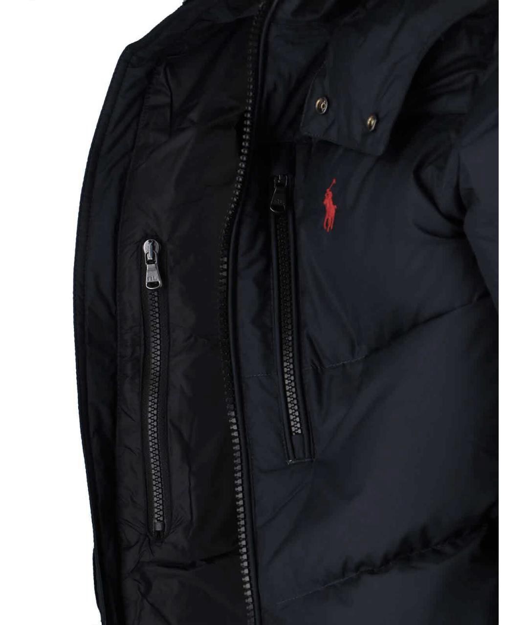 POLO RALPH LAUREN Черный полиэстеровый пуховик, фото 5