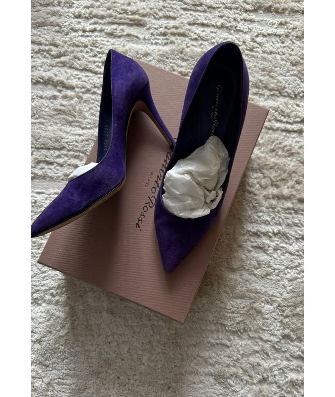 GIANVITO ROSSI Фиолетовые замшевые туфли, фото 4