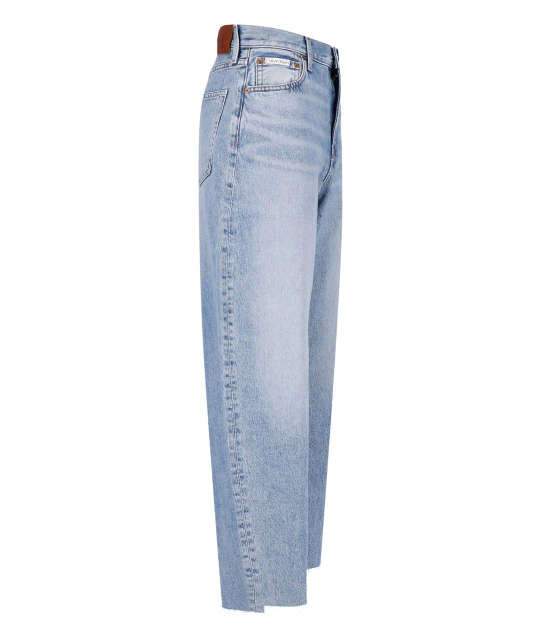 CALVIN KLEIN Голубые хлопковые прямые джинсы, фото 3