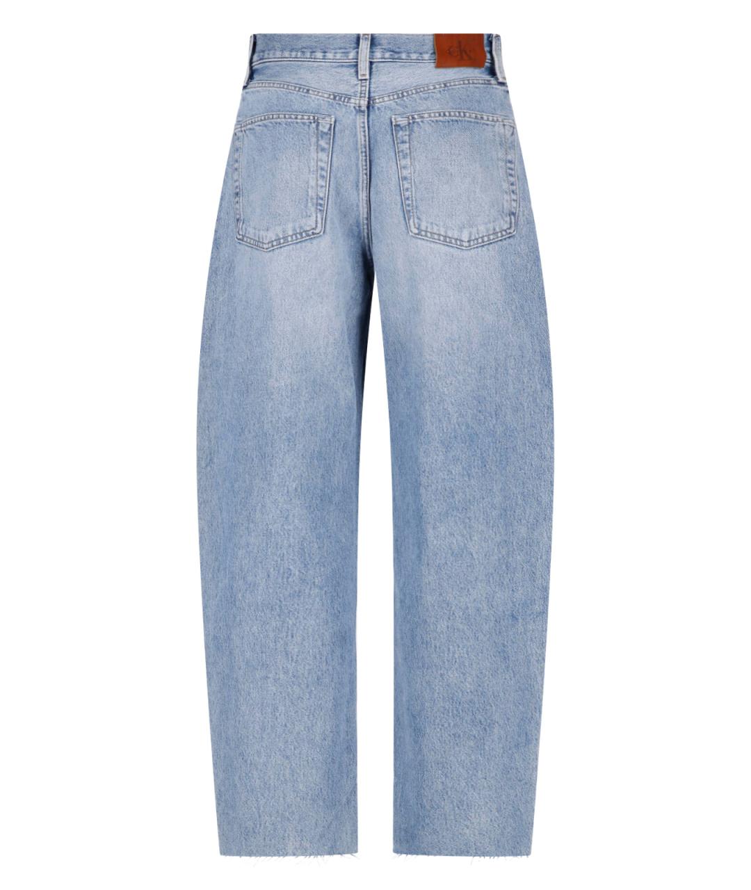 CALVIN KLEIN Голубые хлопковые прямые джинсы, фото 2