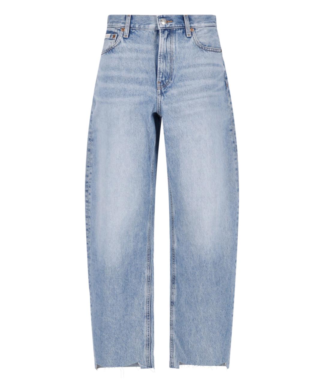 CALVIN KLEIN Голубые хлопковые прямые джинсы, фото 1