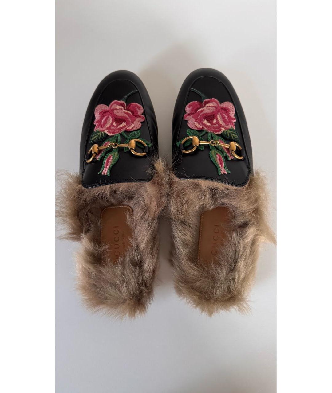 GUCCI Черные кожаные мюли, фото 3