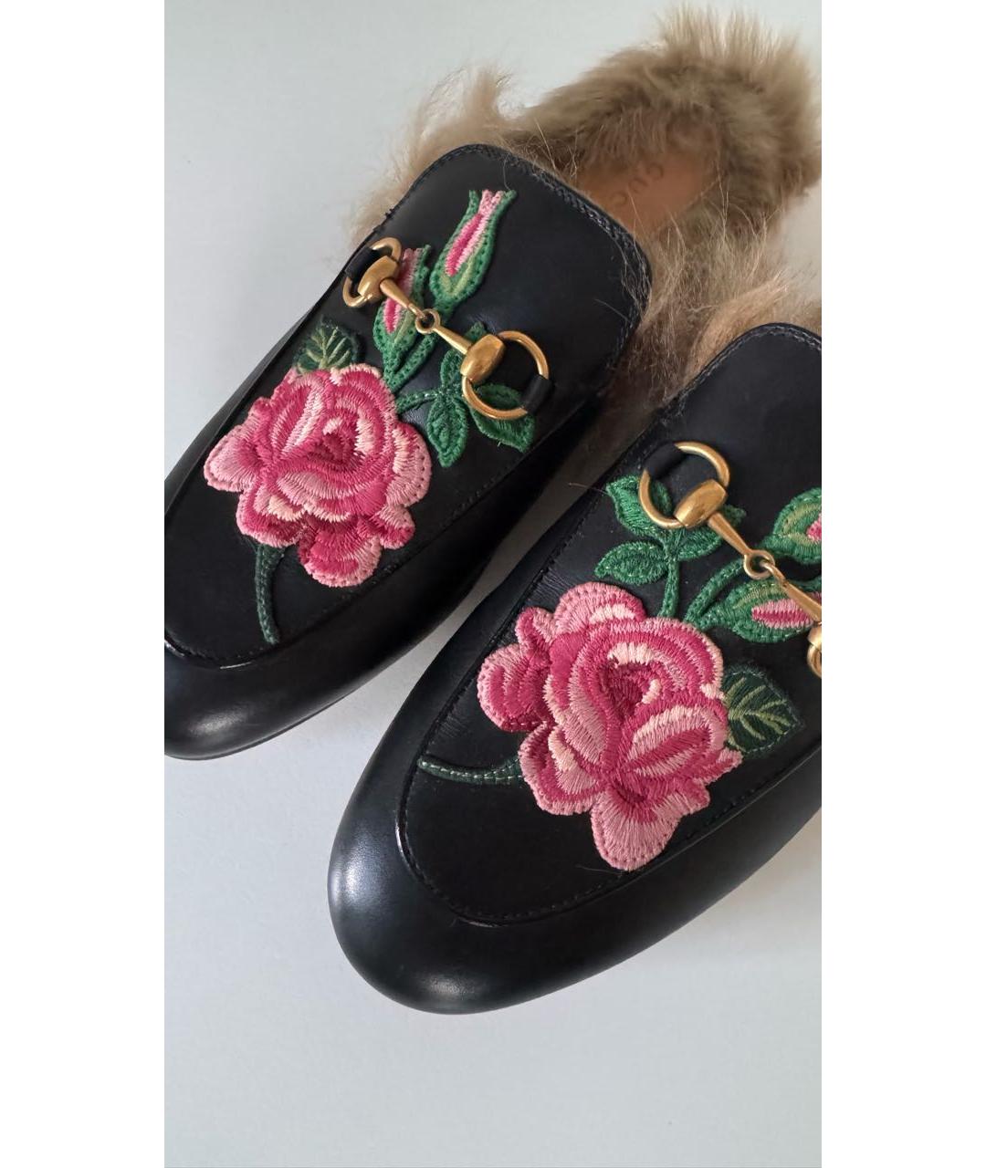 GUCCI Черные кожаные мюли, фото 5