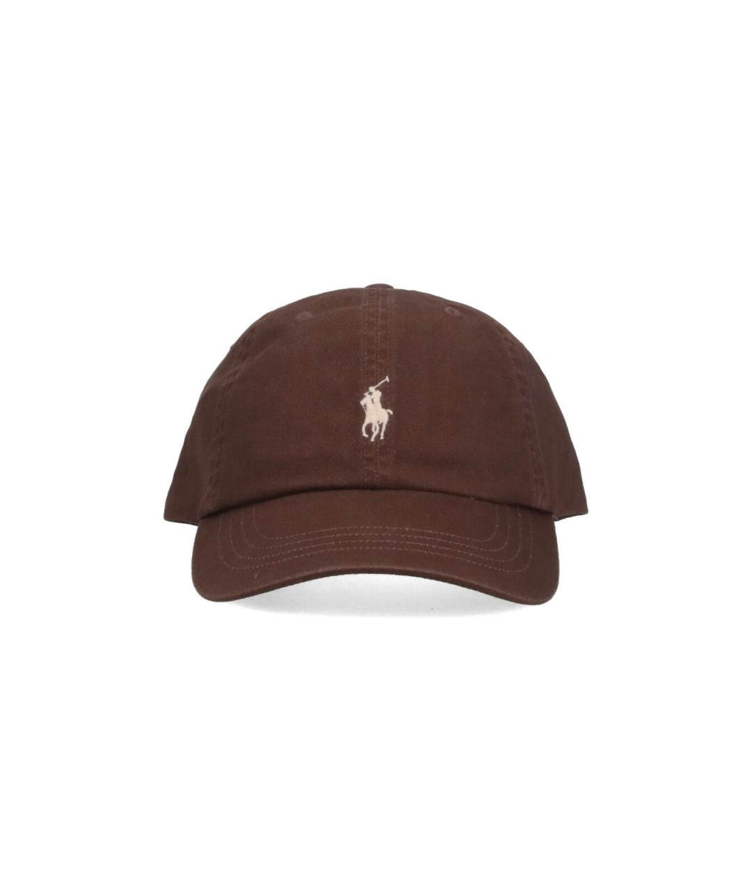 POLO RALPH LAUREN Коричневая хлопковая кепка/бейсболка, фото 1