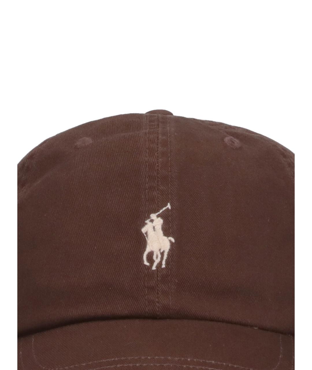 POLO RALPH LAUREN Коричневая хлопковая кепка/бейсболка, фото 3