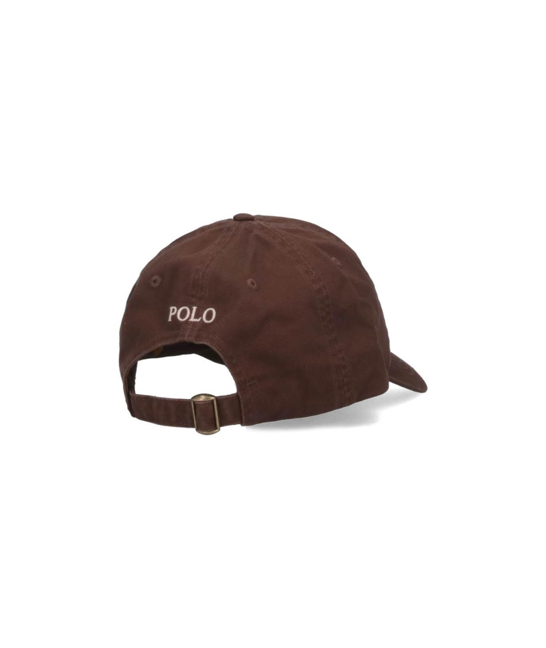 POLO RALPH LAUREN Коричневая хлопковая кепка/бейсболка, фото 2