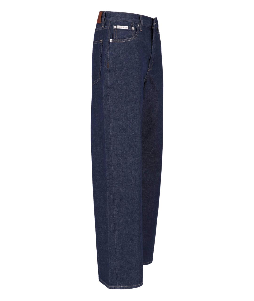 CALVIN KLEIN Темно-синие хлопковые прямые джинсы, фото 3