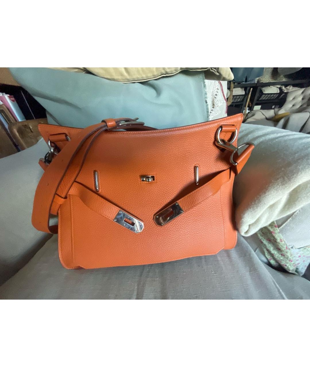 HERMES Оранжевая кожаная сумка через плечо, фото 2