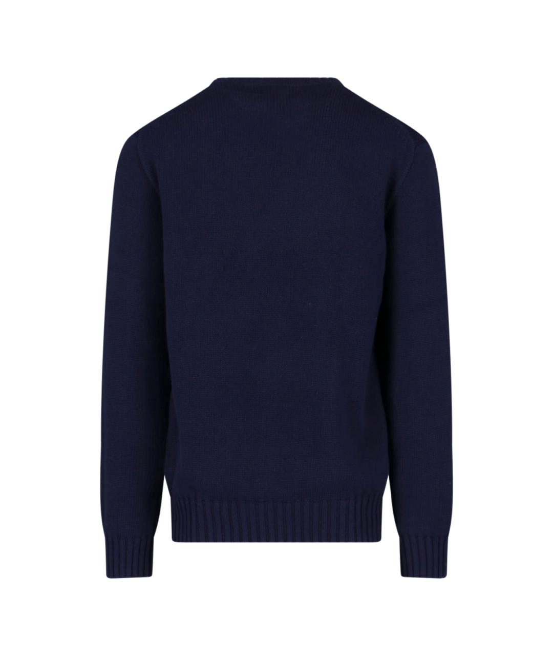 POLO RALPH LAUREN Темно-синий хлопковый джемпер / свитер, фото 2