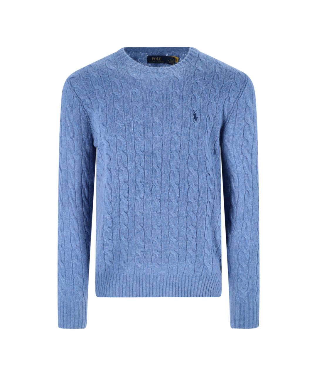POLO RALPH LAUREN Голубой шерстяной джемпер / свитер, фото 1