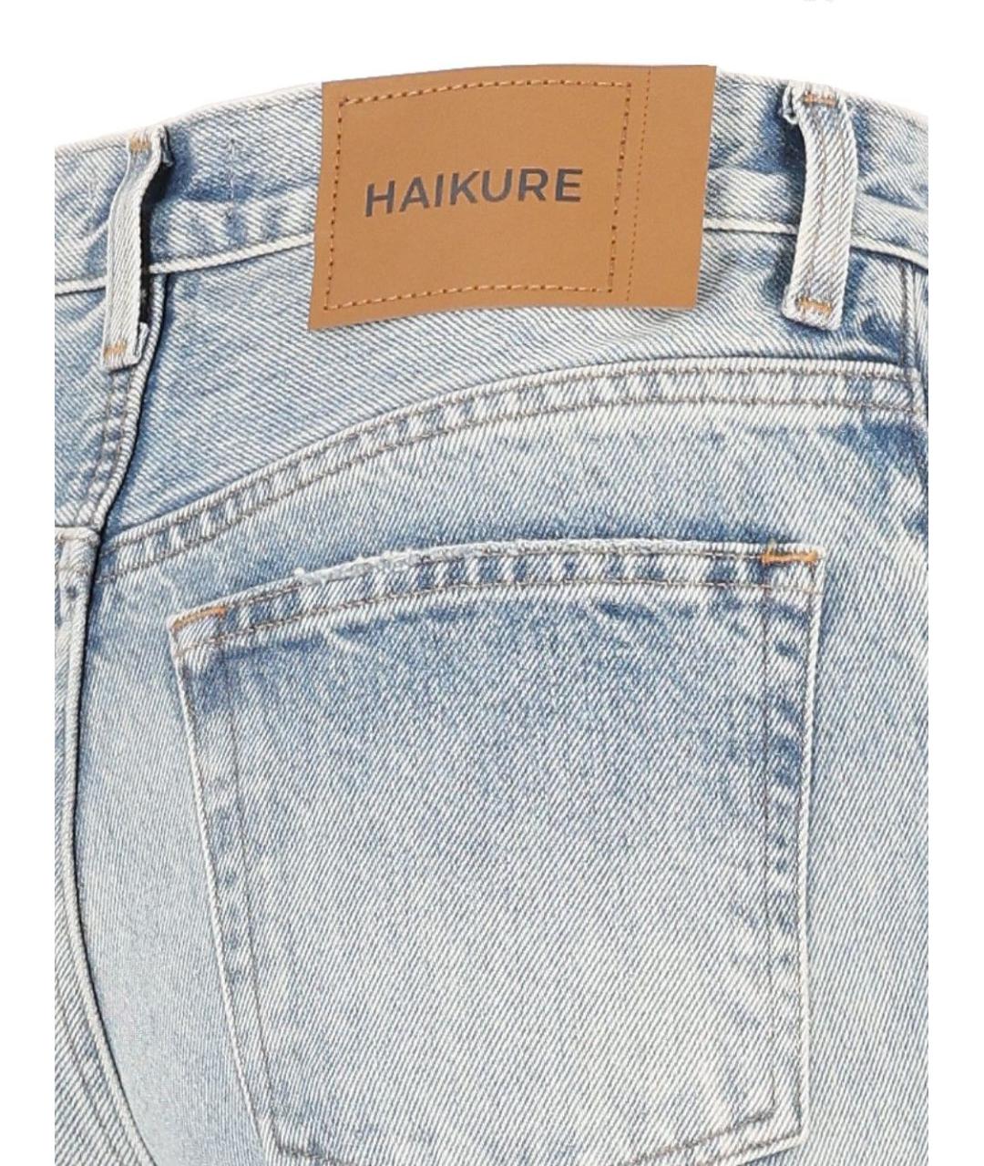HAIKURE Голубые хлопковые прямые джинсы, фото 4