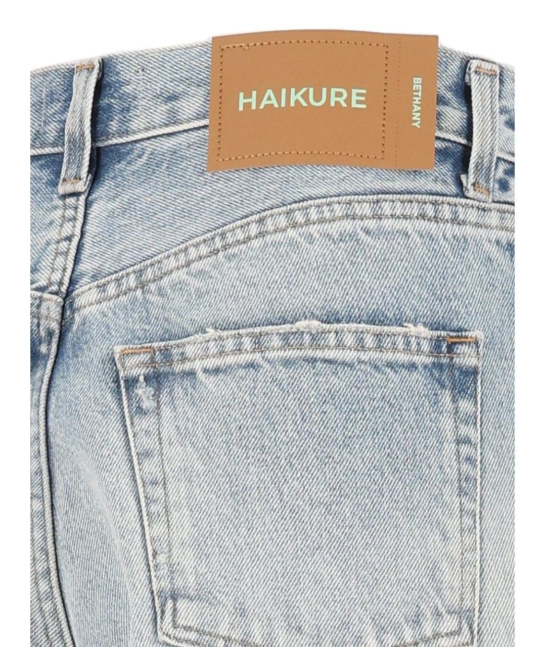 HAIKURE Голубые хлопковые прямые джинсы, фото 4