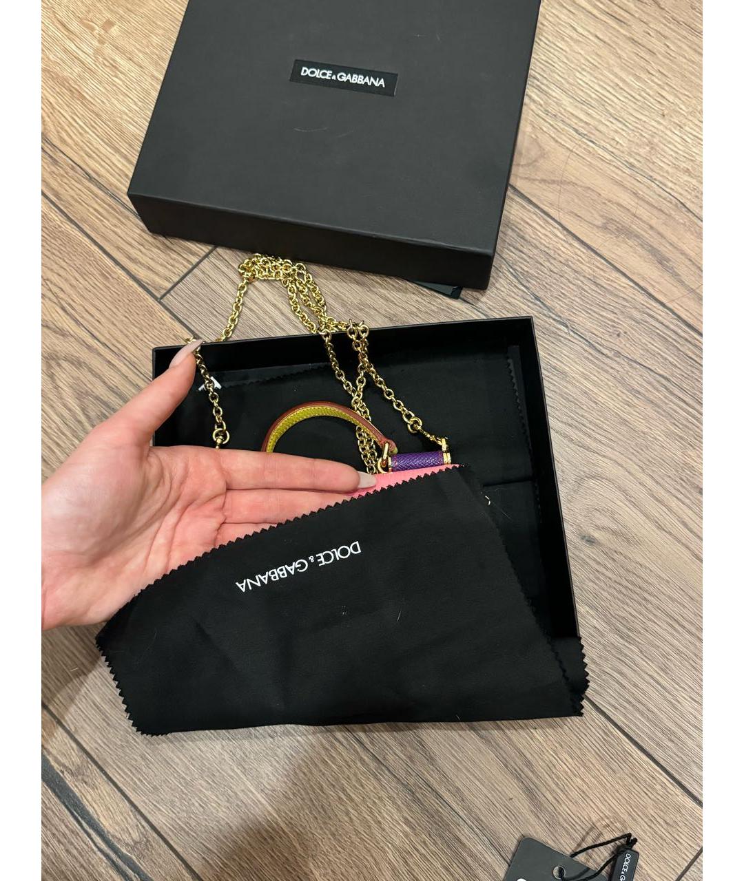 DOLCE&GABBANA Коралловая кожаная сумка через плечо, фото 4
