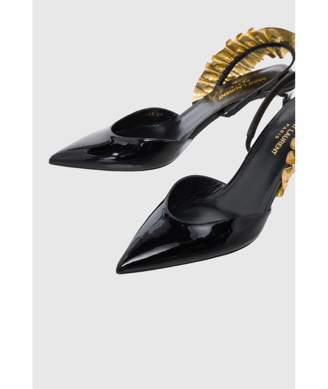 SAINT LAURENT Черные туфли из лакированной кожи, фото 4