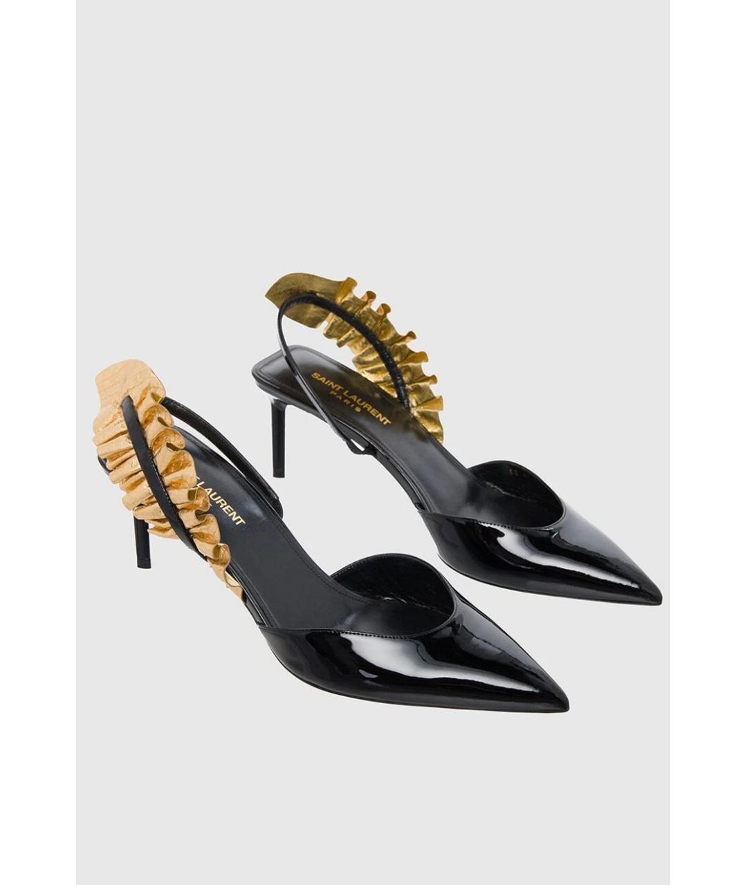 SAINT LAURENT Черные туфли из лакированной кожи, фото 3