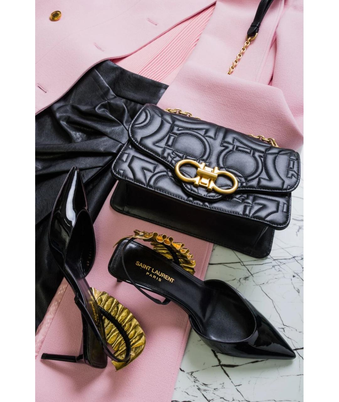 SAINT LAURENT Черные туфли из лакированной кожи, фото 6