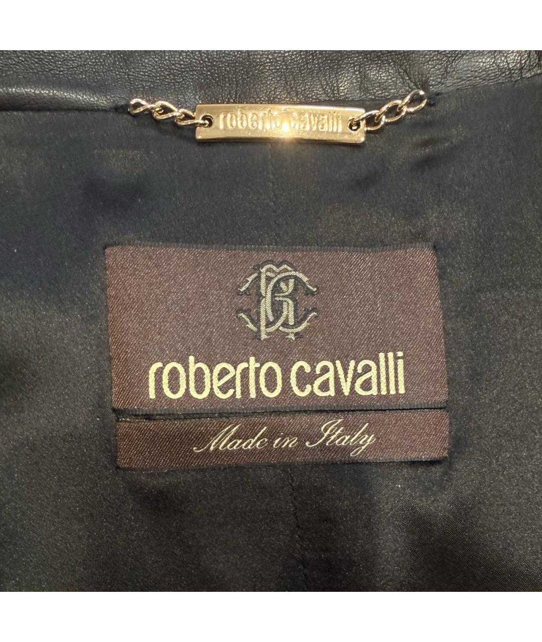 ROBERTO CAVALLI Черная кожаная куртка, фото 7