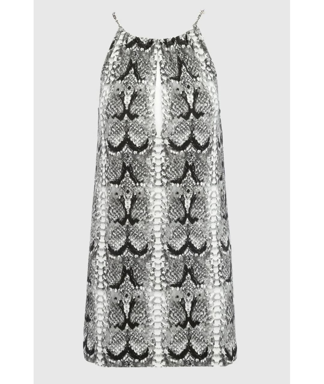 SAINT LAURENT Серое вискозное коктейльное платье, фото 4