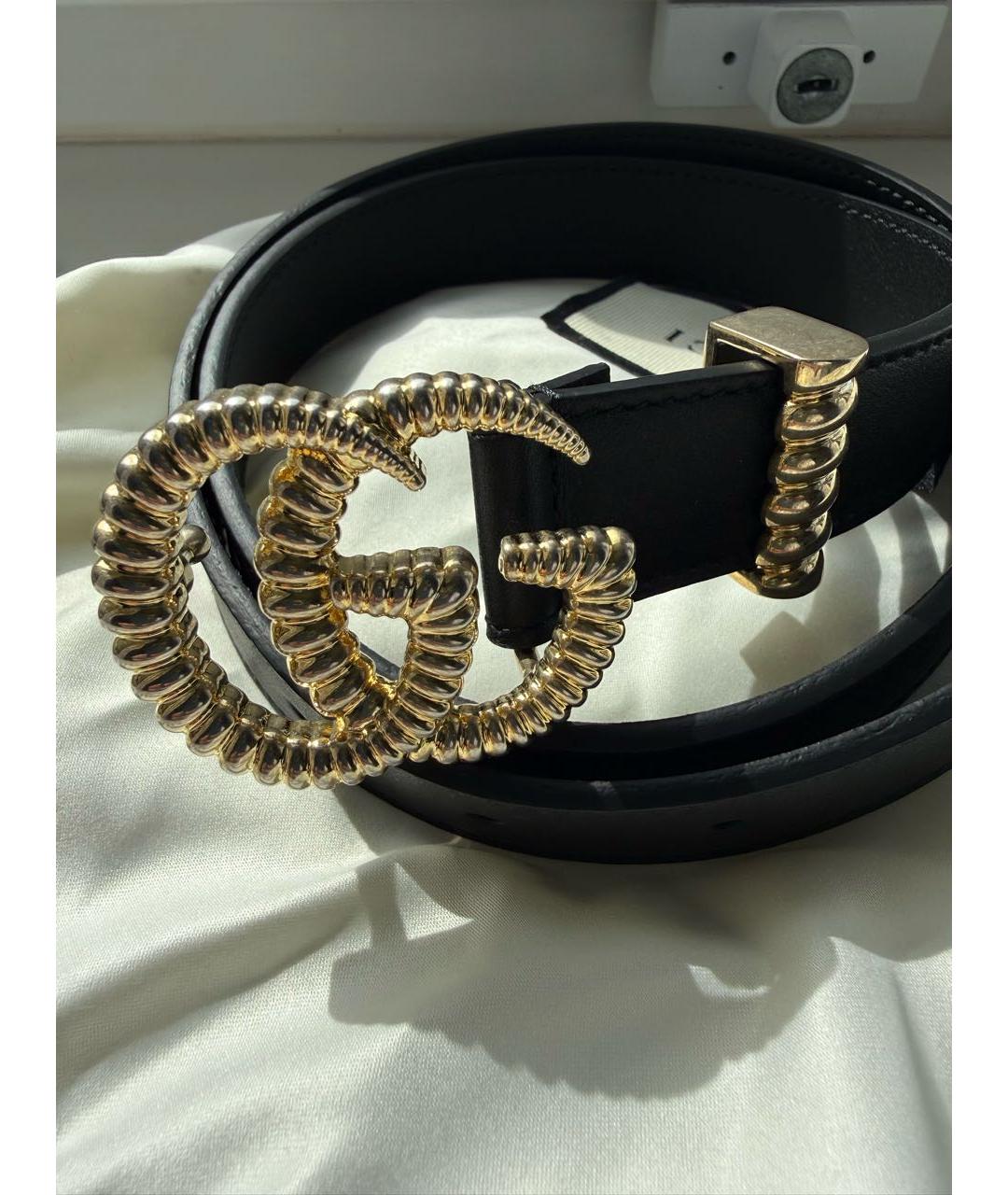 GUCCI Черный кожаный ремень, фото 2