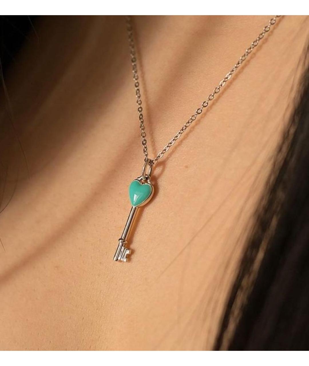 TIFFANY&CO Голубая серебряная подвеска, фото 5