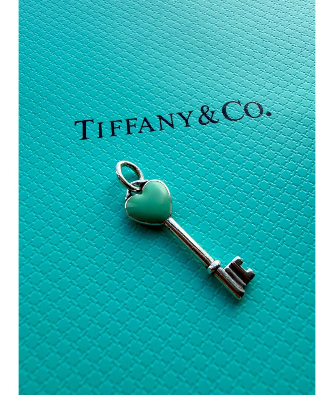 TIFFANY&CO Голубая серебряная подвеска, фото 7