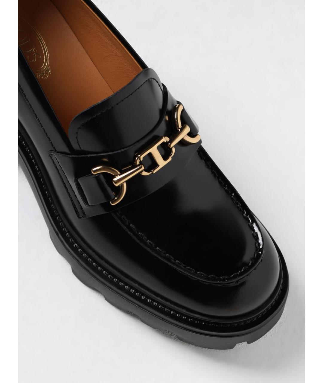 TOD'S Черные кожаные лоферы, фото 4