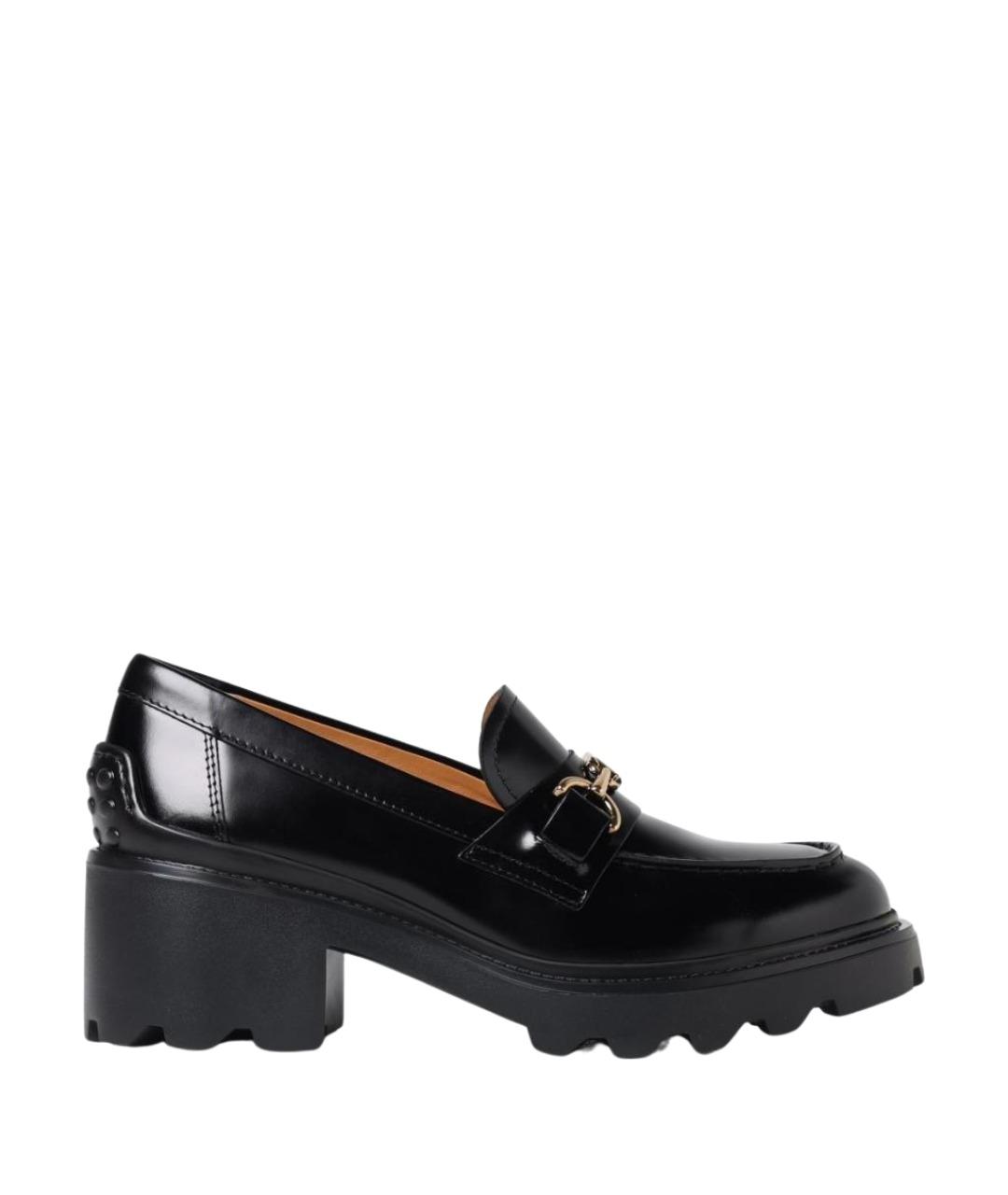 TOD'S Черные кожаные лоферы, фото 1