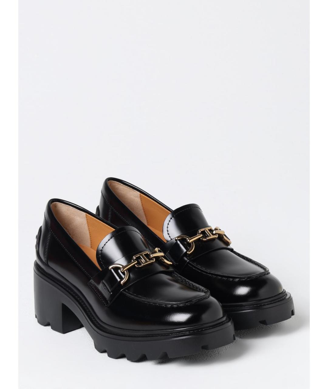 TOD'S Черные кожаные лоферы, фото 2