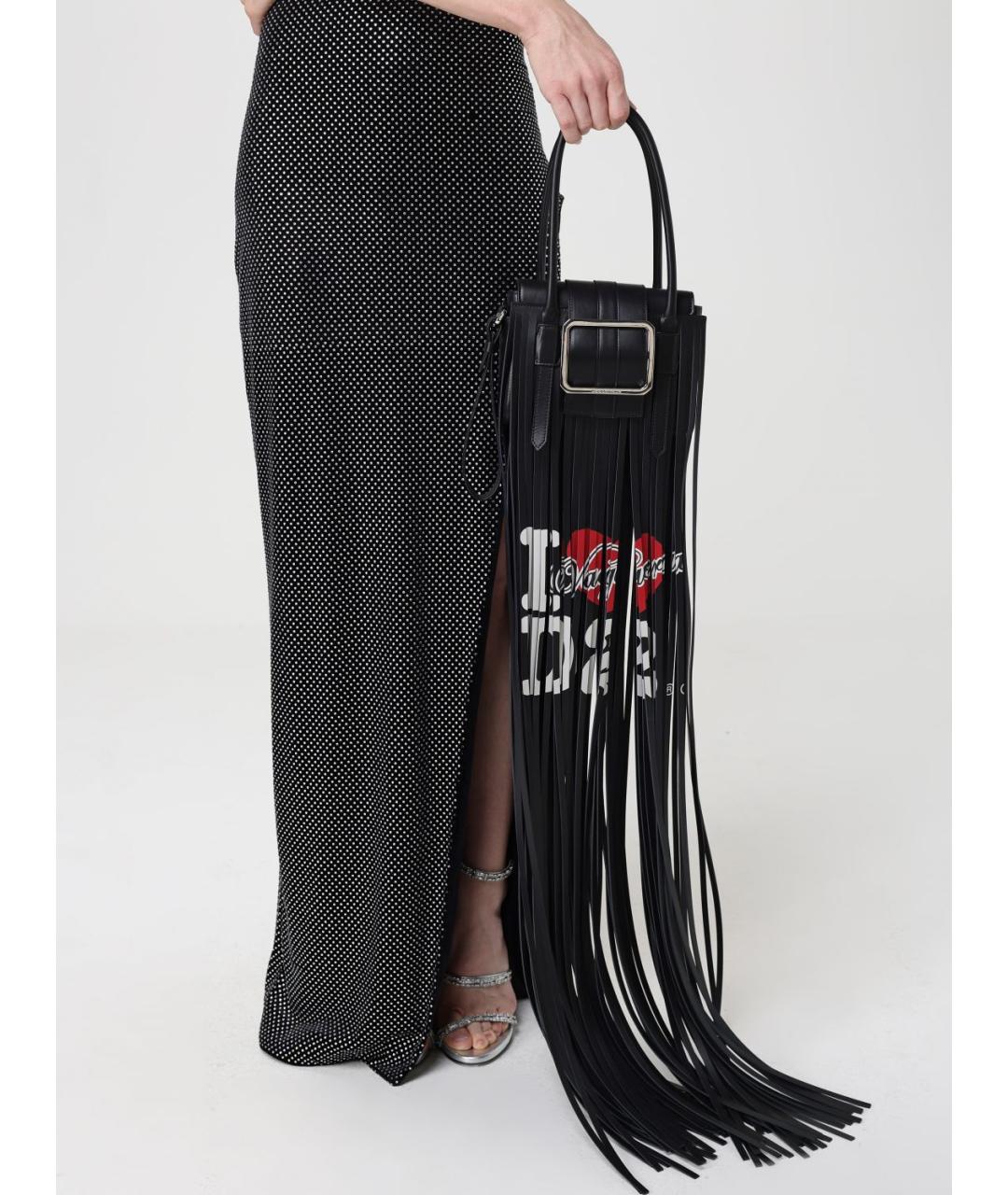 DSQUARED2 Черная кожаная сумка через плечо, фото 2