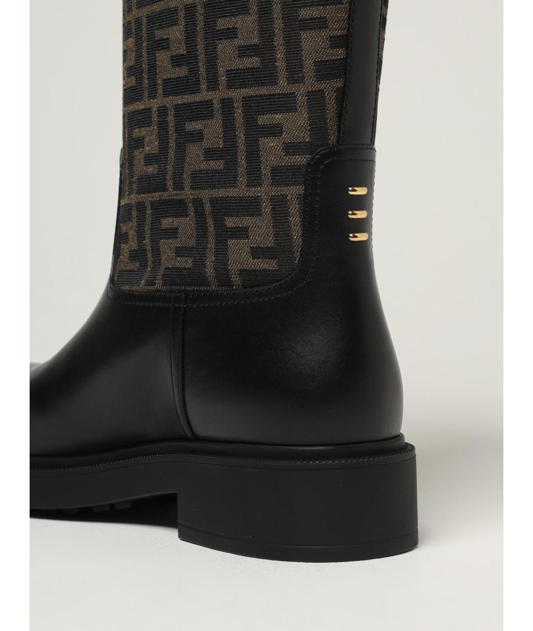FENDI Коричневые кожаные сапоги, фото 4